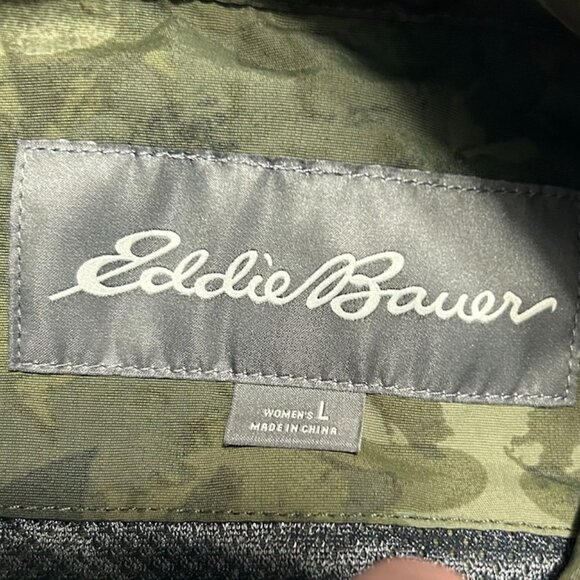 Eddie Bauer Camo Sleeveless Nylon Hiking Full Zip Vest Women's Size L - Picture 7 of 8